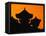 Silhouette of Japanese Temple-Charles O'Rear-Framed Premier Image Canvas