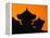 Silhouette of Japanese Temple-Charles O'Rear-Framed Premier Image Canvas