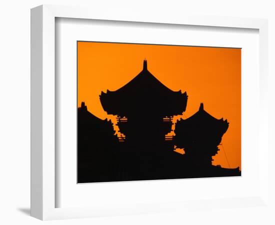 Silhouette of Japanese Temple-Charles O'Rear-Framed Photographic Print