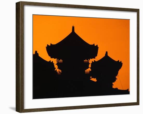Silhouette of Japanese Temple-Charles O'Rear-Framed Photographic Print