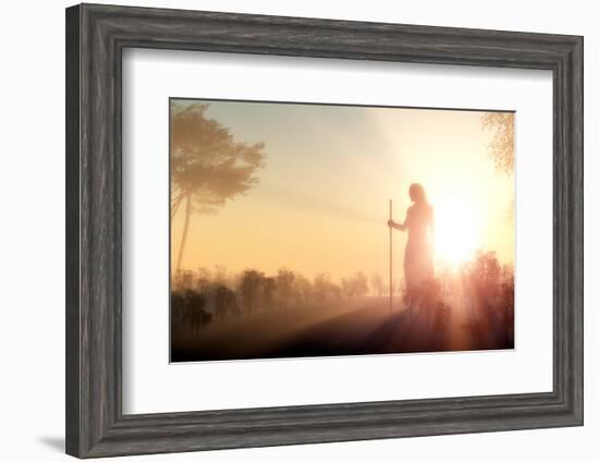 Silhouette of Jesus in the Sunlight-1971yes-Framed Premium Photographic Print