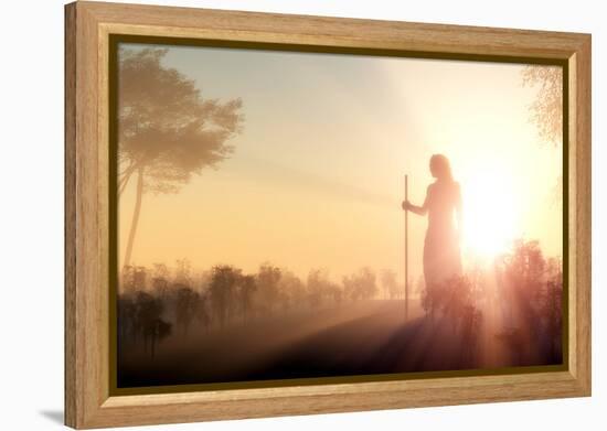 Silhouette of Jesus in the Sunlight-1971yes-Framed Premier Image Canvas