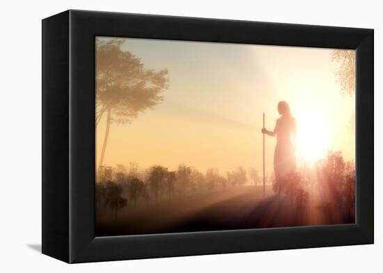 Silhouette of Jesus in the Sunlight-1971yes-Framed Premier Image Canvas