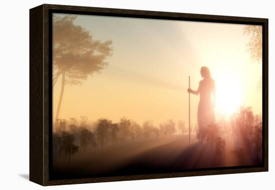 Silhouette of Jesus in the Sunlight-1971yes-Framed Premier Image Canvas