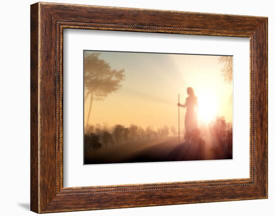 Silhouette of Jesus in the Sunlight-1971yes-Framed Photographic Print
