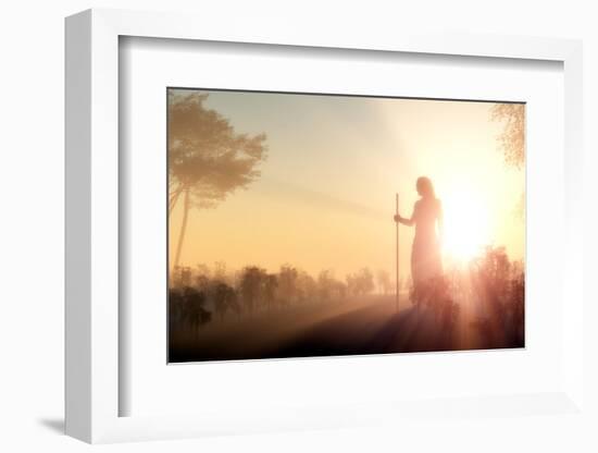 Silhouette of Jesus in the Sunlight-1971yes-Framed Photographic Print