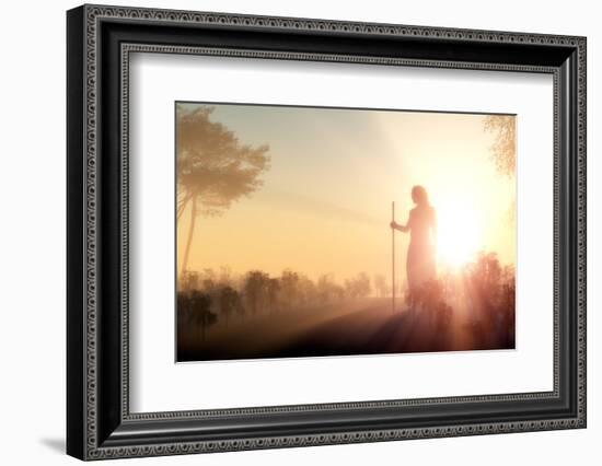 Silhouette of Jesus in the Sunlight-1971yes-Framed Photographic Print