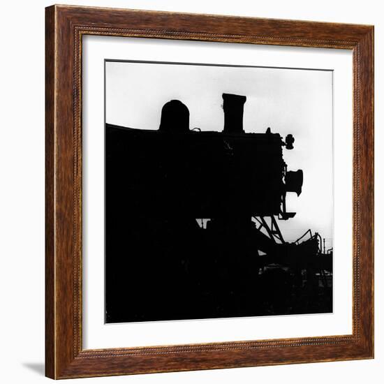 Silhouette of Last of the Steam Locomotives of Norfolk Western Railroad-Walker Evans-Framed Photographic Print