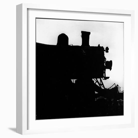 Silhouette of Last of the Steam Locomotives of Norfolk Western Railroad-Walker Evans-Framed Photographic Print