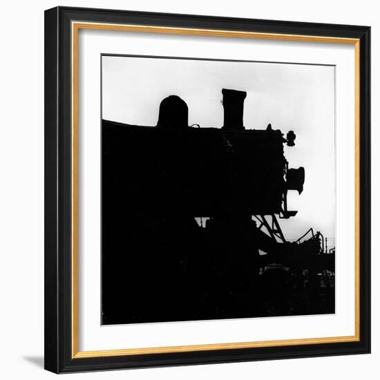 Silhouette of Last of the Steam Locomotives of Norfolk Western Railroad-Walker Evans-Framed Photographic Print