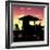 Silhouette of Life Guard Station at Sunset - Miami-Philippe Hugonnard-Framed Photographic Print