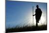 Silhouette of Maasai Warrior, Ngorongoro Crater, Tanzania-Paul Joynson Hicks-Mounted Photographic Print