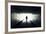 Silhouette Of Man Walking In Tunnel. Light At End Of Tunnel-Gladkov-Framed Art Print