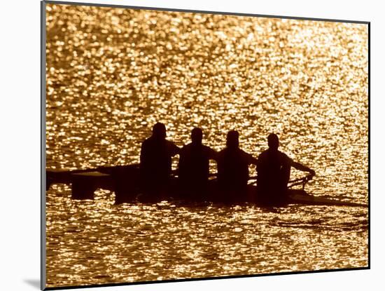 Silhouette of Men's Fours Rowing Team in Action, Atlanta, Georgia, USA-null-Mounted Photographic Print
