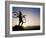 Silhouette of Mountain Biker at the Summit During Sunrise-null-Framed Photographic Print