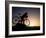 Silhouette of Mountain Biker at the Summit During Sunrise-null-Framed Photographic Print