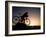 Silhouette of Mountain Biker at the Summit During Sunrise-null-Framed Photographic Print