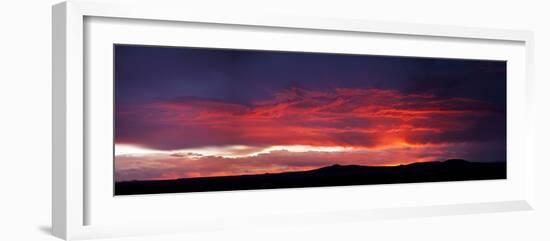 Silhouette of Mountain Range at Sunset, Taos, Taos County, New Mexico, Usa-null-Framed Photographic Print