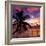 Silhouette of Palm Tree at Sunset-Philippe Hugonnard-Framed Photographic Print