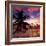 Silhouette of Palm Tree at Sunset-Philippe Hugonnard-Framed Photographic Print