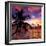 Silhouette of Palm Tree at Sunset-Philippe Hugonnard-Framed Photographic Print