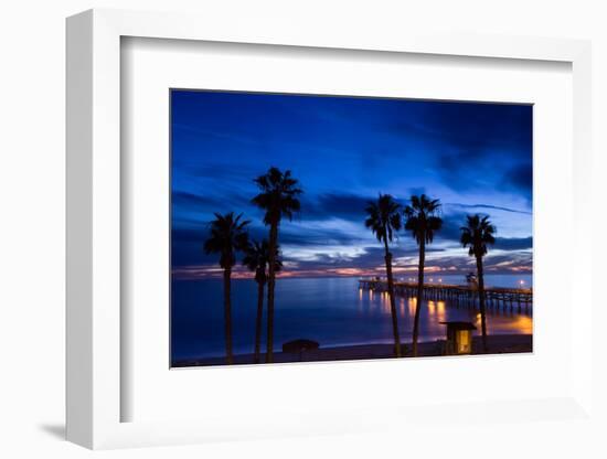 Silhouette of Palm Trees on the Beach, Laguna Beach, California, USA-null-Framed Photographic Print