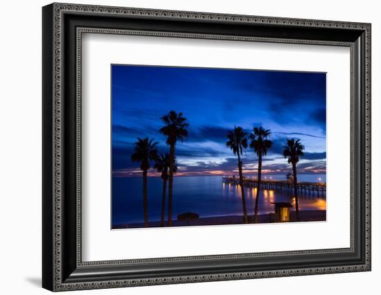 Silhouette of Palm Trees on the Beach, Laguna Beach, California, USA-null-Framed Photographic Print