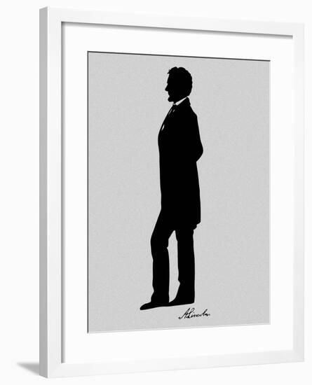 Silhouette of President Abraham Lincoln with Signature-Stocktrek Images-Framed Photographic Print