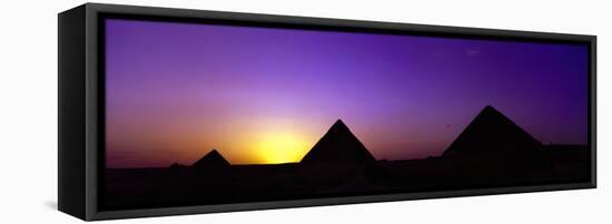 Silhouette of Pyramids at Dusk, Giza, Egypt-null-Framed Premier Image Canvas