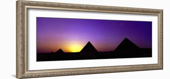 Silhouette of Pyramids at Dusk, Giza, Egypt-null-Framed Photographic Print