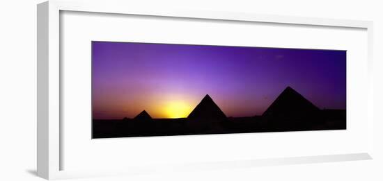 Silhouette of Pyramids at Dusk, Giza, Egypt-null-Framed Photographic Print