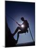 Silhouette of Rock Climber-null-Mounted Photographic Print