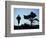 Silhouette of Runner and Tree-null-Framed Photographic Print