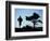 Silhouette of Runner and Tree-null-Framed Photographic Print