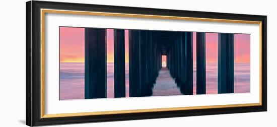 Silhouette of Scripps Pier, La Jolla, San Diego, California, Usa-null-Framed Photographic Print