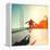 Silhouette of Skateboarder Jumping in City on Background of Promenade and Sea-Maxim Blinkov-Framed Stretched Canvas