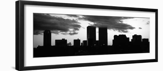Silhouette of Skyscrapers in a City, Century City, City of Los Angeles, Los Angeles County-null-Framed Photographic Print