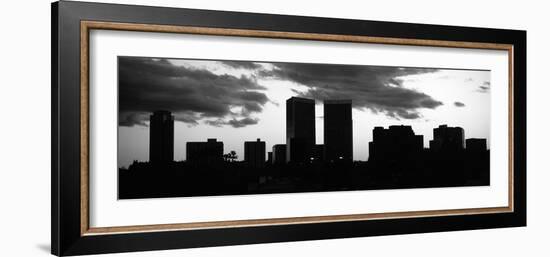 Silhouette of Skyscrapers in a City, Century City, City of Los Angeles, Los Angeles County-null-Framed Photographic Print