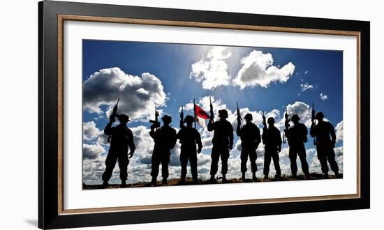 Silhouette of Soldiers from the U.S. Army National Guard-Stocktrek Images-Framed Photographic Print