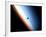 Silhouette of Space Shuttle Endeavour over Earth's Colorful Horizon-null-Framed Photographic Print