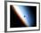 Silhouette of Space Shuttle Endeavour over Earth's Colorful Horizon-null-Framed Photographic Print