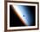 Silhouette of Space Shuttle Endeavour over Earth's Colorful Horizon-null-Framed Photographic Print