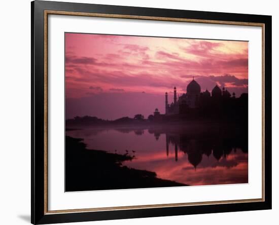 Silhouette of Taj Mahal, Agra, India-Mitch Diamond-Framed Photographic Print