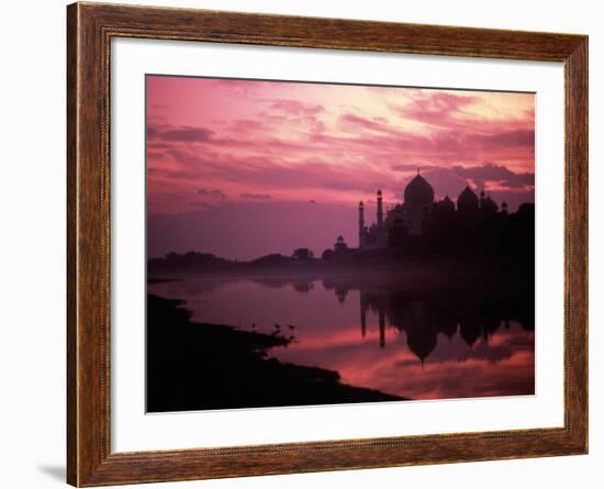 Silhouette of Taj Mahal, Agra, India-Mitch Diamond-Framed Photographic Print