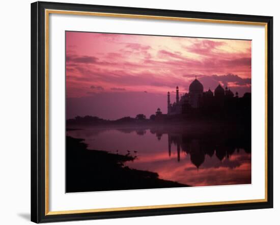 Silhouette of Taj Mahal, Agra, India-Mitch Diamond-Framed Photographic Print