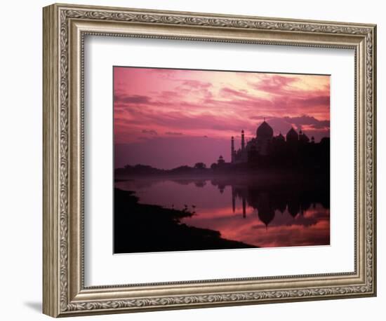 Silhouette of Taj Mahal, Agra, India-Mitch Diamond-Framed Photographic Print