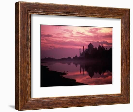 Silhouette of Taj Mahal, Agra, India-Mitch Diamond-Framed Photographic Print
