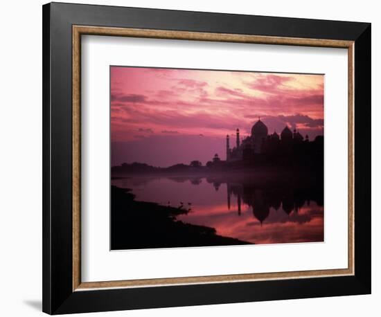 Silhouette of Taj Mahal, Agra, India-Mitch Diamond-Framed Photographic Print