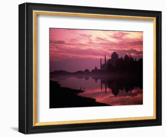 Silhouette of Taj Mahal, Agra, India-Mitch Diamond-Framed Photographic Print