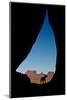 Silhouette of Tear Drop Arch and Dog, Monument Valley, Arizona-Michel Hersen-Mounted Photographic Print